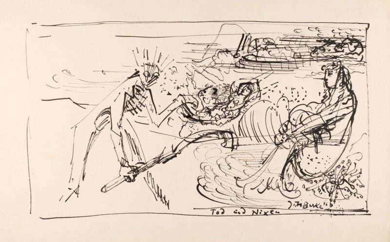 775 "Tod und Nixen" 1946 29x45cm Tusche auf Papier 775 "death and mermaid" 1946 29x45cm ink on paper
